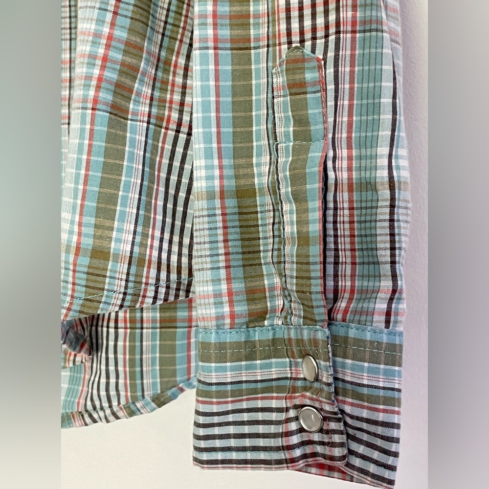 Wrancher Wrangler Pearl Snap Classic Western Button Plaid Shirt Size 2XL Rodeo - Picture 4 of 10